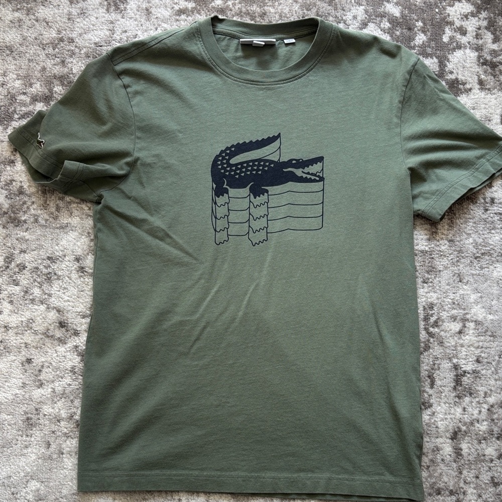 Lacoste Men's Olive Graphic Tee